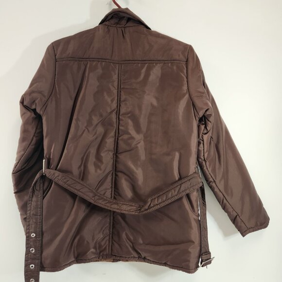 Vintage Lucerne (Korea) Belted Quilted Brown Jacket Size Asian Medium - Picture 4 of 8